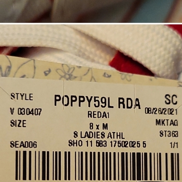 MUDD Red and White Checkered Sneakers, By Mudd Size 8.5 - Picture 9 of 14